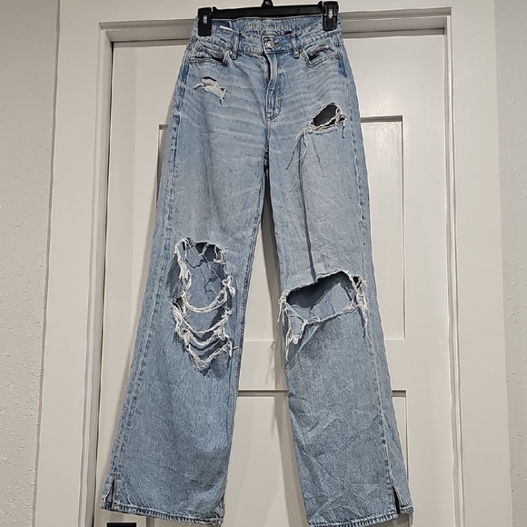 American Eagle Outfitters Denim - American Eagle Outfitters Blue Flare Wide Leg Jeans